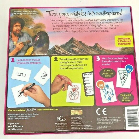 BOB ROSS "HAPPY LITTLE ACCIDENTS" Party Game NEW SEALED - Picture 3 of 4